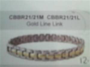 Magnetic Link Bracelet - Gold Line Link - Medium
